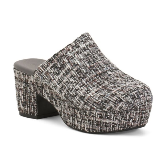 NEW CHOCOLAT BLU Gertie Heeled Mules in White/black for women 825 6m3 - Picture 2 of 9